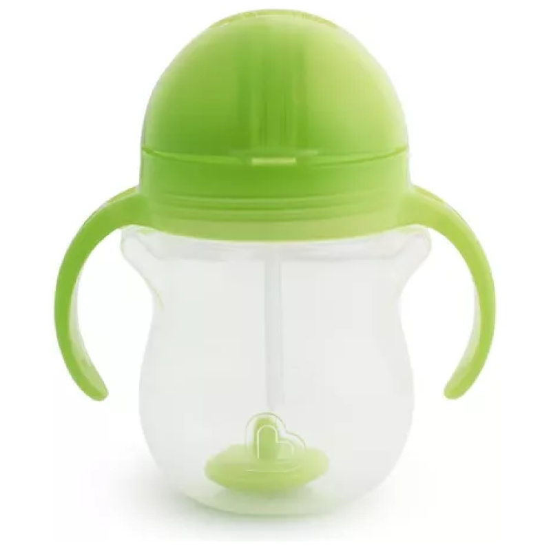 Vaso antiderrame any angle bombilla con peso y asas 207ml munchkin - rosa