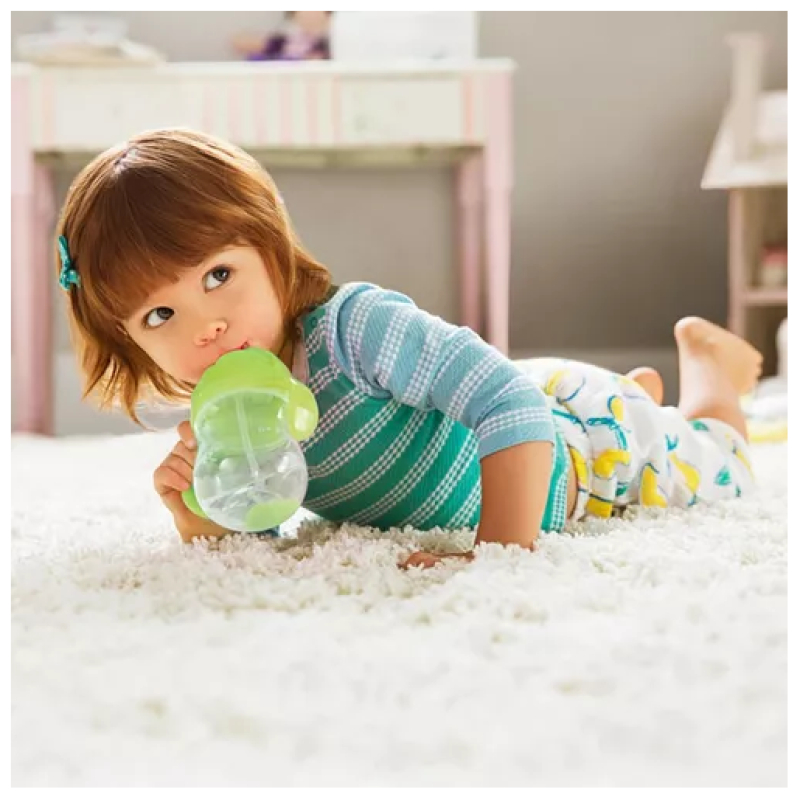 Vaso antiderrame any angle bombilla con peso y asas 207ml munchkin - rosa