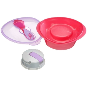 Plato para bebe bowl con succión rosa