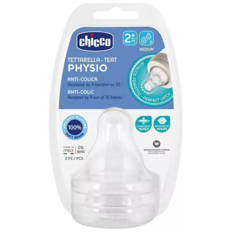 Pack tetinas physio flujo medio 2 meses+ chicco