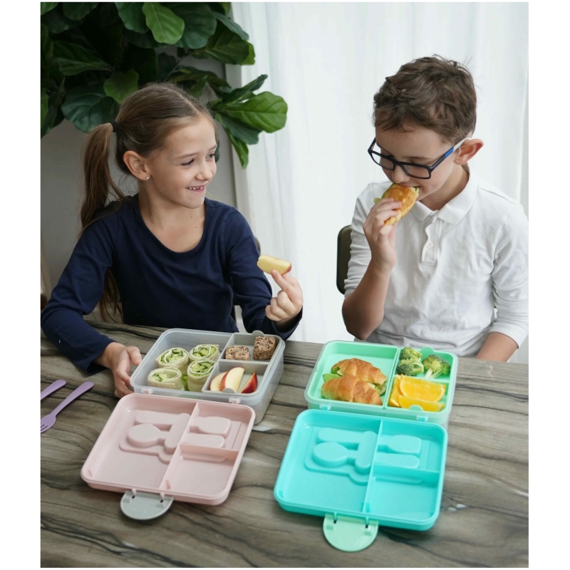 Lonchera bento box con cubiertos melii - verde