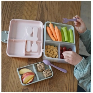 Lonchera bento box con cubiertos melii - verde