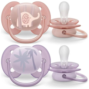 Chupetes Ultra Soft Avent 0-6 Meses Rosa/Lila