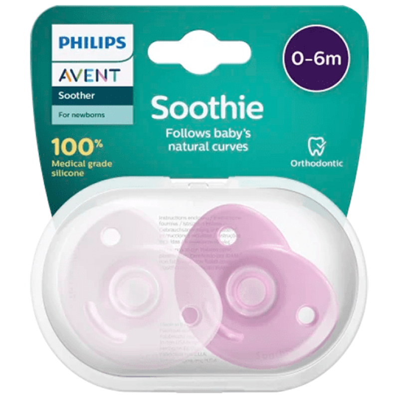 Chupetes Soothie 0-6 meses Rosa Avent
